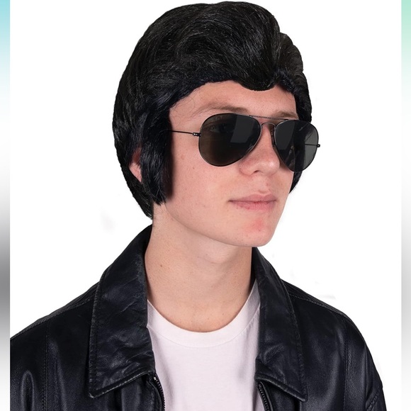 Kangaroo Elvis Wig / 50s Greaser Wig for Men – Halloween Accessory - Picture 1 of 3
